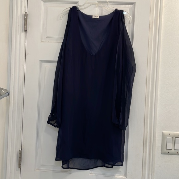 Tobi long sleeve Navy shift dress - Picture 2 of 5